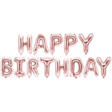 PARTY DECO balon iz folije happy birthday, 340x35 cm, rožnato zlato | Shoptok.si