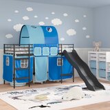  Okvir Krevet za Dječji Loft Crna i Plava 90 x 190 cm Metal | shoptok.hr