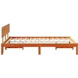  Krevetna konstrukcija s uzglavljem Vosak smeđa 135 x 190 cm | shoptok.hr