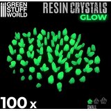 Green Stuff World Green Glow Resin Crystals Small | Svetleći zeleni smolasti kristali mali 6–12mm (100 kom) | Eponuda.com