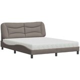  Postelja z vzmetnico taupe 160x200 cm blago, (21216085) | Shoptok.si
