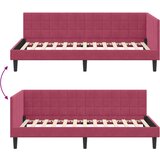  Kutni okvir kreveta Vinska crvena 90 cm x 200 cm Baršun | shoptok.hr