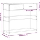 vidaXL Konzolna mizica rjav hrast 90x35x80 cm inženirski les | Shoptok.si