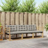  Set vanjskih sofa s jastukom 3 pcs Bijela i svjetlosiva | shoptok.hr