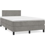  Krevet s oprugama i madracem svjetlosivi 120x190 cm baršunasti | shoptok.hr