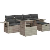 Maison Chic Seti vrtnega pohištva - Vrtna garnitura - Vrtni pohištvo set 6-delna z blazinami siv poli ratan, (21805610) | Shoptok.si