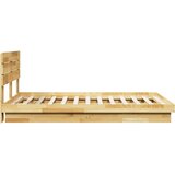  Okvir kreveta uzglavljem bez madraca 120x200 cm puno drvo hrast | Eponuda.com