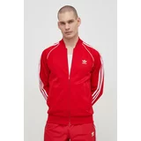 Adidas Dukserica za muškarce, boja: crvena, s aplikacijom