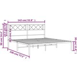 vidaXL Kovinski posteljni okvir z vzglavjem bel 135x190 cm | Shoptok.si