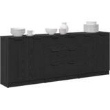  Kreveta 3 pcs Crni hrast 180 x 30 x 70 cm Konstruirano drvo | shoptok.hr