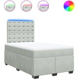 Box spring krevet s madracem svjetlosivi 120x200 cm baršunasti | shoptok.hr