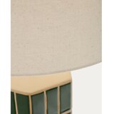Kave Home Zelena/krem stolna lampa s tekstilnim sjenilom (visina 61,5 cm) Rue – | shoptok.hr