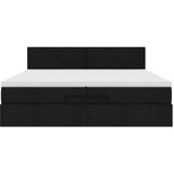 vidaXL Otomanski okvir kreveta s madracima crni 200x200cm od tkanine | shoptok.hr
