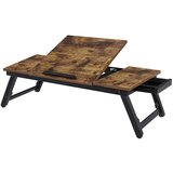 Songmics Miza za prenosnik RUSTIC s predalom rustikalna, LLD110B01 | Shoptok.si