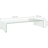 vidaXL Stalak za TV/Monitor Stakleni Bijeli 70x30x13 cm | shoptok.hr