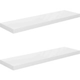 vidaXL plutajuće zidne police 2 kom sjajne bijele 90x23,5x3,8 cm MDF | shoptok.hr