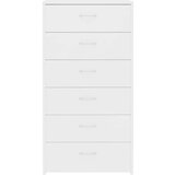 vidaXL komoda s 6 predali bela 50x34x96 cm iverna plošča | Shoptok.si