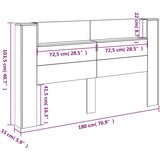  Uzglavlje S LED lampica Dimljeni hrast 180 x 16 5 x 103 5 cm | shoptok.hr