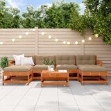  Set lounge namještaja za vrt 7 pcs Vosak Smeđa Masivna borovina - Vosak smeđa bor | shoptok.hr