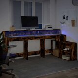 vidaXL Radni stol s LED svjetlima boja hrasta 200x104x91 cm drveni | shoptok.hr