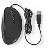 Nedis Žična desnoročna ergonomska miška 3600 dpi s 6 programirljivimi gumbi 1,60 m, Črna, (5000009828) | Shoptok.si