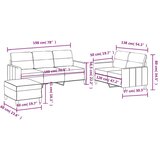  3-dijelni set sofa s jastucima smeđesivi od tkanine | shoptok.hr