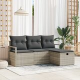 vidaXL set vrtnog kavča s blazinami svetlo siva poli ratan | Shoptok.si