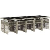 vidaXL 11-dijelni vrtni blagovaonski set s jastucima svijetlosivi | shoptok.hr