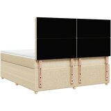  Krevet s oprugama i madracem krem 200 x 200 cm od tkanine | shoptok.hr