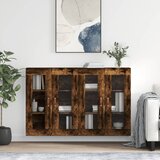 The Living Store Stenska omarica 2 kosa dimljeni hrast inženirski les - Stenska Omarica, (21436339) | Shoptok.si