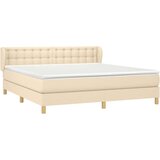  Krevet s oprugama i madracem krem 160x200 cm od tkanine | shoptok.hr