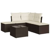 vidaXL 6-dijelni set vrtnih sofa od poliratana s jastucima smeđi | shoptok.hr