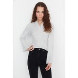 Trendyol Gray Button Detailed Knitwear Sweater | Shoptok.si