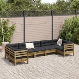  7-dijelni set vrtnih sofa od impregnirane borovine s jastucima | shoptok.hr