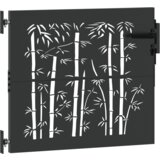 vidaXL Vrtna vrata Drugo Črna 105 x 100 cm Jeklo s prašnim premazom | Shoptok.si