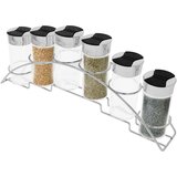 Cheffinger Set 6 kozarcev 90 ml s stojalom iz nerjavečega jekla za shranjevanje začimb, Črna / Srebrna, (5000071460) Cene