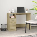 Maison Chic Pisalna miza - pisarniška miza - Računalniška miza s predali sonoma hrast 102x50x76 cm inženirski les, (21785540) | Shoptok.si