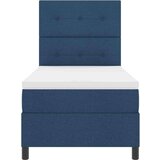vidaXL Postelja s škatlasto vzmetjo z vzmetnico in LED modra 90x190 cm Tkanina, (22067188) | Shoptok.si