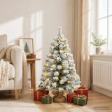 Mini božićno drvce zasnježeno 90 cm 50 LED lampica Topla bijela | shoptok.hr