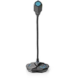 Nedis, Mikrofon USB za igranje iger in pretakanje z gumbom LED za utišanje zvoka, Črna, (5000232166)