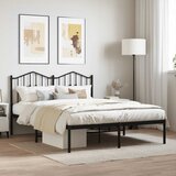  Metalni okvir za krevet s uzglavljem crni 140x190 cm | shoptok.hr