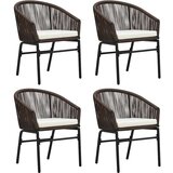  5-dijelni vrtni blagovaonski set smeđi Smeđa Dužina stola 80 cm | shoptok.hr