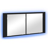 vidaXL led ogledalna omara črni hrast 100x12x45 cm | Shoptok.si