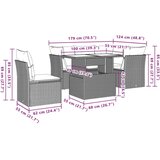  6-dijelni set vrtnih sofa od poliratana s jastucima sivi | shoptok.hr