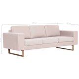 vidaXL Kavč trosed iz blaga krem | Shoptok.si