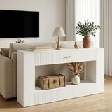  Konzolna stolica Prugasti Visoki Sjaj Bijeli 155 x 29 x 74 cm | shoptok.hr