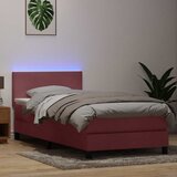 Box Spring krevet s madracem i LED ružičasti 80 x 220 cm baršunasti | shoptok.hr