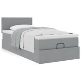 vidaXL Otomanski okvir kreveta s madraca svijetlosivi 90x200cm tkanine Cijene