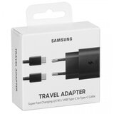 Samsung original hišni polnilec type c (super fast charging) adapter EP-TA800XBE 25W + kabel EP-DA705BBE type c - črn - original Cene