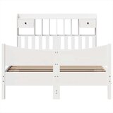 vidaXL Posteljni okvir brez vzmetnice bel 140x190 cm trdna borovina | Shoptok.si